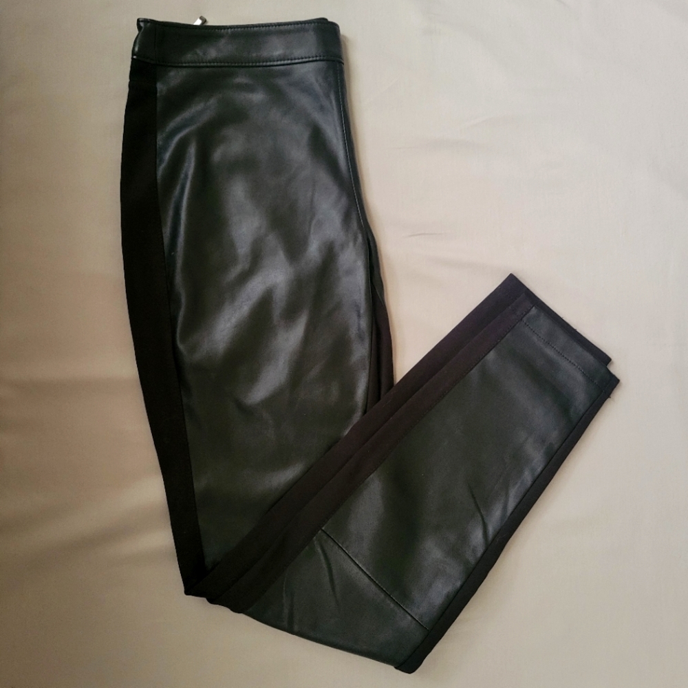 White House Black Market Faux Leather Black Skinny Pants